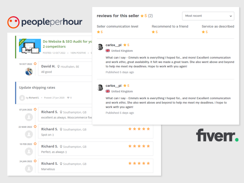 Work on PeoplePerHour & Fiverr